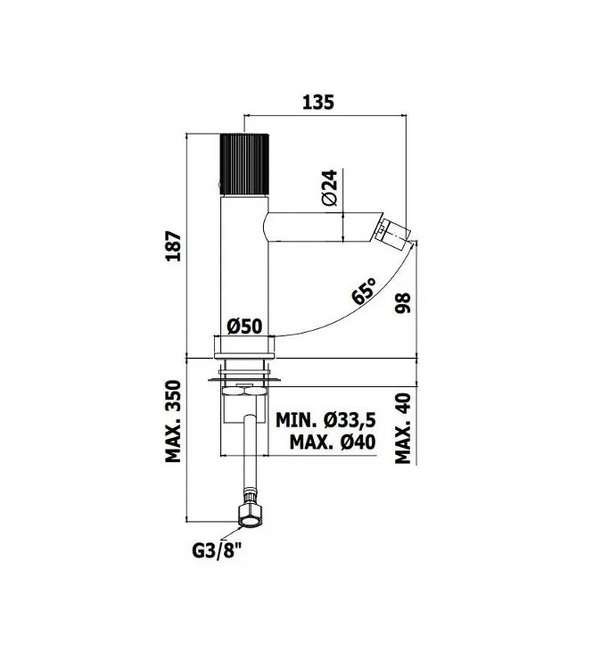 MISCELATORE BIDET SENZA SCARICO NERO - JO PAFFONI JO131NO