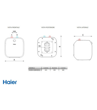 SCALDACQUA ELETTRICO SOTTO LAVELLO 30 LITRI - HAIER GA0SCRE00