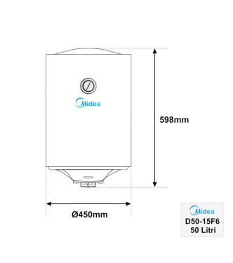 SCALDABAGNO ELETTRICO MIDEA VERTICALE 1500 W 50 LITRI BIANCO / D50-15F6