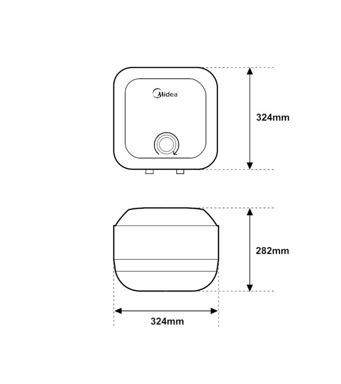 MIDEA OVER-SINK ELECTRIC WATER HEATER 1500 W 10 LITERS WHITE / D10-15VDO