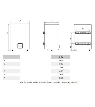 MIDEA ELECTRIC WATER HEATER DOUBLE TANK 1500 W 80 LITERS WHITE / D80-15ED6