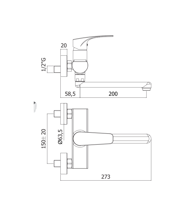 MISCELATORE A PARETE PER LAVELLO PAFFONI SERIE LIME LM161CR
