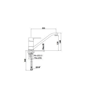 MISCELATORE LAVELLO MONOCOMANDO CON CANNA ORIENTABILE PAFFONI SERIE RED RED182TCR