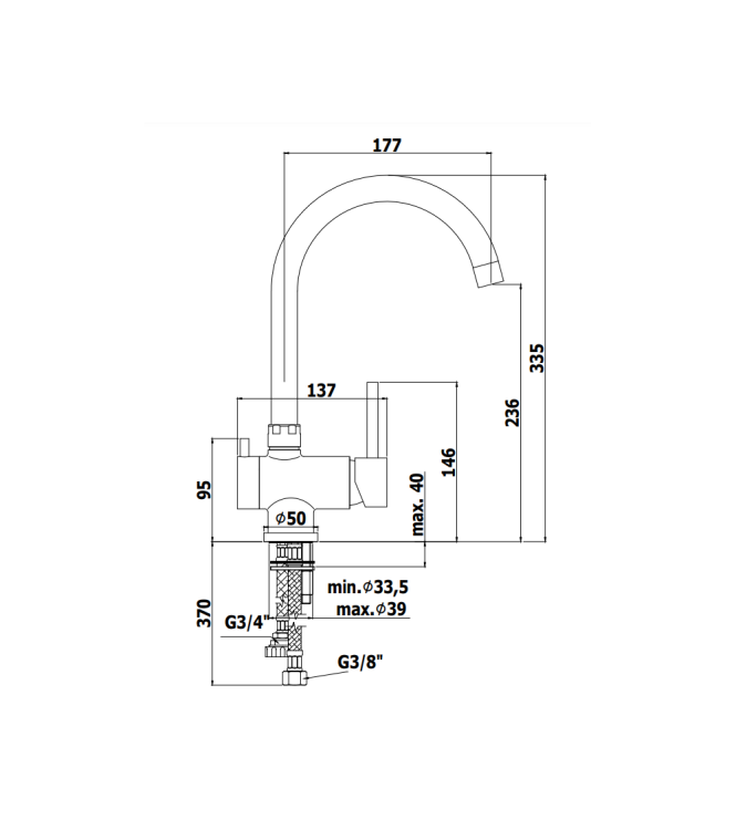 MISCELATORE LAVELLO MONOCOMANDO CON CANNA ORIENTABILE PAFFONI SERIE STICK SK184CR