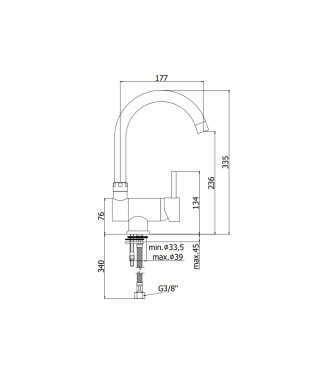 MISCELATORE LAVELLO MONOCOMANDO CON CANNA ORIENTABILE PAFFONI SERIE STICK SK189CR