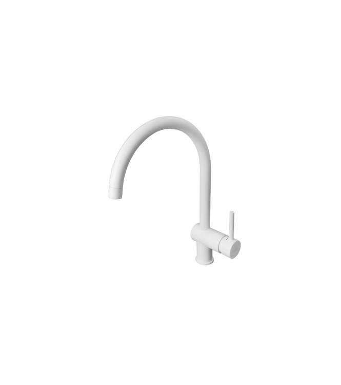 MISCELATORE MONOCOMANDO PER LAVELLO CON CANNA ORIENTABILE BIANCO OPACO PAFFONI SERIE LIGHT LIG280BO