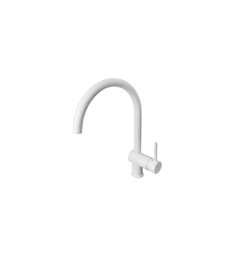 MISCELATORE MONOCOMANDO PER LAVELLO CON CANNA ORIENTABILE BIANCO OPACO PAFFONI SERIE LIGHT LIG280BO