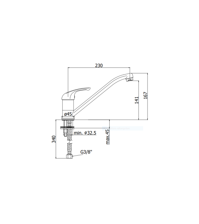 MISCELATORE MONOCOMANDO PER LAVELLO CON CANNA ORIENTABILE PAFFONI SERIE APOLLO 3 APM3182CR