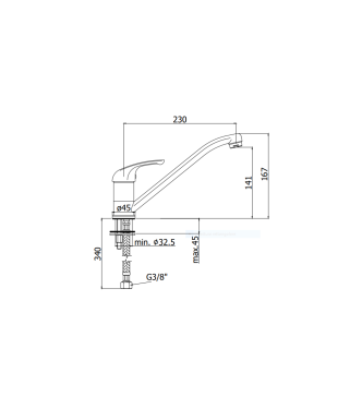 MISCELATORE MONOCOMANDO PER LAVELLO CON CANNA ORIENTABILE PAFFONI SERIE APOLLO 3 APM3182CR