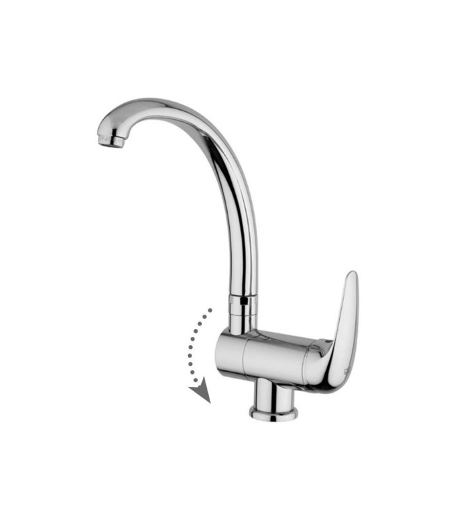 MISCELATORE MONOCOMANDO PER LAVELLO CON CANNA ORIENTABILE PAFFONI SERIE DUEMILA DU189CR