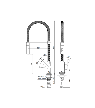 MISCELATORE MONOCOMANDO PER LAVELLO CON CANNA ORIENTABILE PAFFONI SERIE ELLE EL179CR