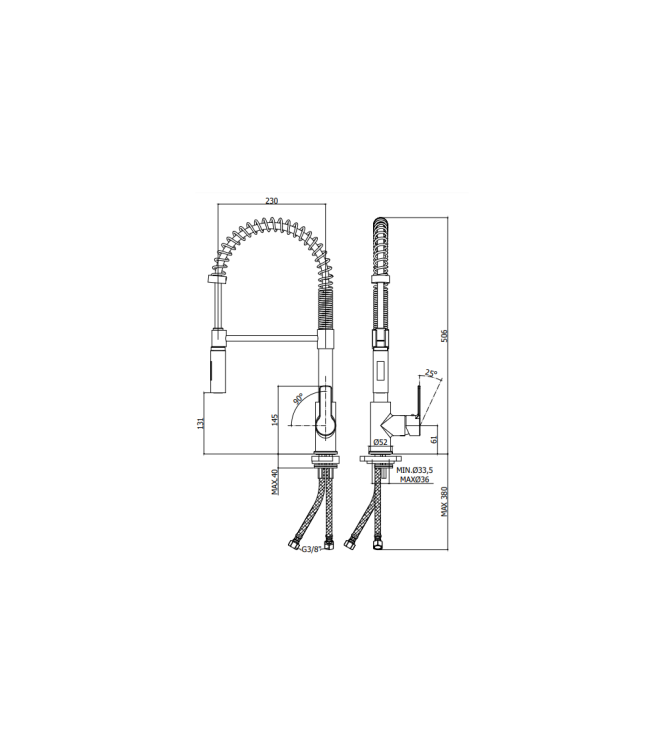 MISCELATORE MONOCOMANDO PER LAVELLO CON CANNA ORIENTABILE PAFFONI SERIE RED RED179CR
