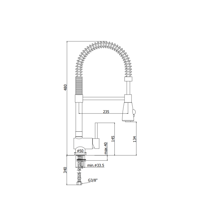 MISCELATORE MONOCOMANDO PER LAVELLO CON CANNA ORIENTABILE PAFFONI SERIE STICK SK178CR