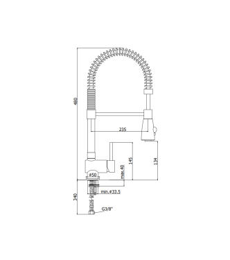 MISCELATORE MONOCOMANDO PER LAVELLO CON CANNA ORIENTABILE PAFFONI SERIE STICK SK178CR
