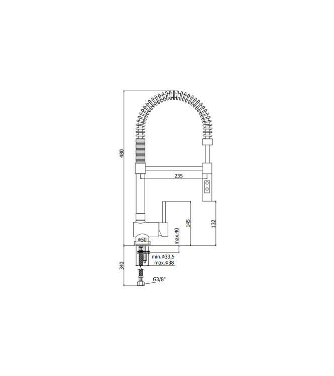 MISCELATORE MONOCOMANDO PER LAVELLO CON CANNA ORIENTABILE PAFFONI SERIE STICK SK179CR