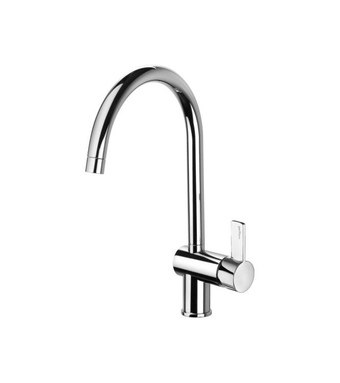 MISCELATORE MONOCOMANDO PER LAVELLO CON CANNA ORIENTABILE STEEL LOOKING PAFFONI SERIE ROCK RO180ST