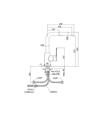 MISCELATORE MONOCOMANDO PER LAVELLO CON DOCCETTA ESTRAIBILE PAFFONI SERIE SLY SY285CR