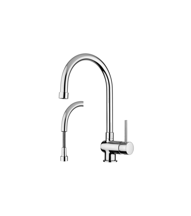 MISCELATORE MONOCOMANDO PER LAVELLO CON DOCCETTA ESTRAIBILE PAFFONI SERIE STICK SK185CR