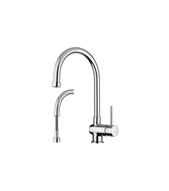 MISCELATORE MONOCOMANDO PER LAVELLO CON DOCCETTA ESTRAIBILE PAFFONI SERIE STICK SK185CR