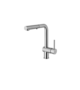 MISCELATORE MONOCOMANDO PER LAVELLO CON DOCCINO ESTRAIBILE PAFFONI SERIE LIGHT LIG285ST-MET