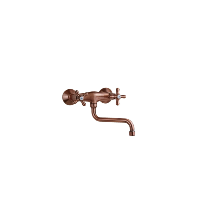 GRUPPO LAVELLO A MURO CON CANNA ORIENTABILE RAMATO PAFFONI SERIE IRIS IRV161RM