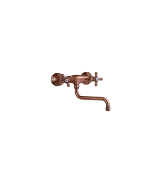 GRUPPO LAVELLO A MURO CON CANNA ORIENTABILE RAMATO PAFFONI SERIE IRIS IRV161RM