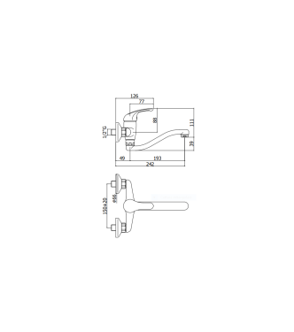 MISCELATORE PER LAVELLO A PARETE CON LEVA CLINICA PAFFONI SERIE GREEN GR302CR