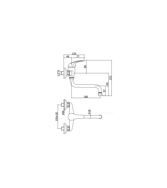 MISCELATORE PER LAVELLO A PARETE PAFFONI SERIE APOLLO 3 APM3164CR