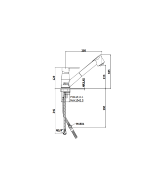MISCELATORE PER LAVELLO MONOCOMANDO CON DOCCIA ESTRAIBILE PAFFONI SERIE RED RED183CR