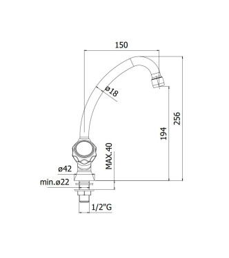 RUBINETTO LAVELLO CON CANNA ORIENTABILE PAFFONI SERIE DANUBIO DA091CR
