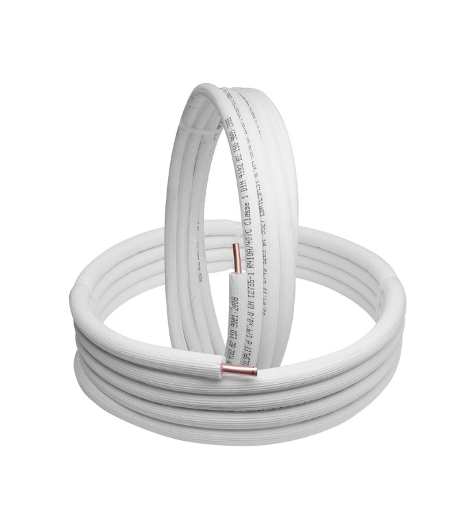 COPPIA TUBI RAME CLIMA 1/4" + 3/8" — 15 MT — SP. 1 MM