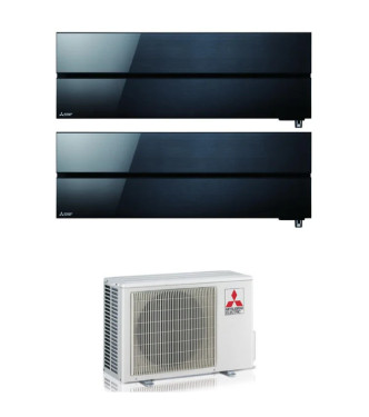 CONDIZIONATORE MITSUBISHI KIRIGAMINE STYLE WI-FI MSZ-LN R-32 NERO DUAL SPLIT 9000+12000 BTU A+++ MXZ-2F42VF4