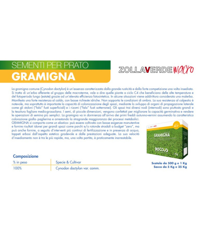 SEMENTI PER PRATI BOTTOS GRAMIGNA 1 KG - 030801202