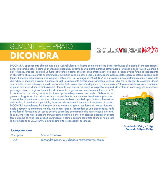 SEMENTI PER PRATI BOTTOS DICONDRA 1 KG - 030802202