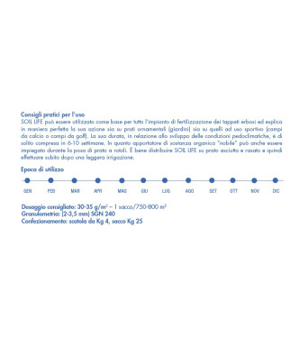 CONCIME PER PRATI BOTTOS  SOIL LIFE 4 KG