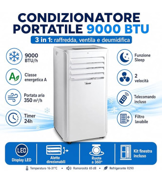 CONDIZIONATORE PORTATILE BIMAR 9000 BTU WIFI CLASSE A - INB-CP521