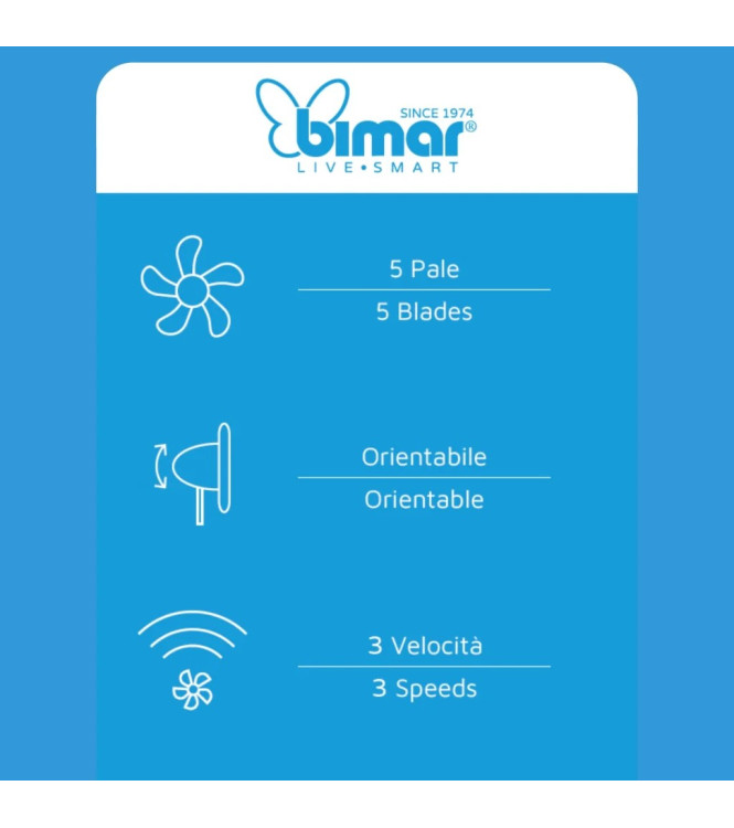 VENTILATORE A PIANTANA 40 CM BIMAR - INB-VP433R