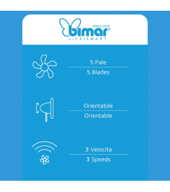 VENTILATORE A PIANTANA 40 CM BIMAR - INB-VP433R