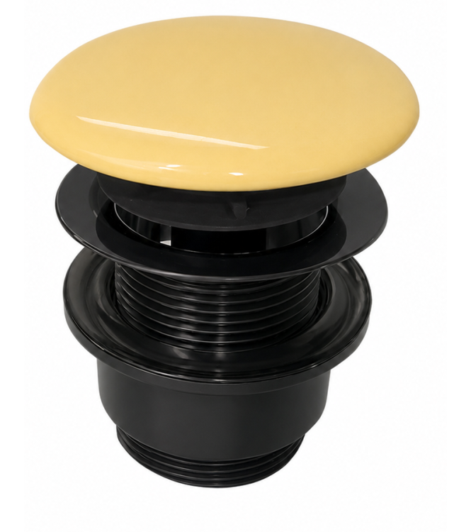 PILETTA CLICK-CLACK NERO MATT CON COPERCHIO IN CERAMICA COLORE ANEMONE - PIL01NMAM