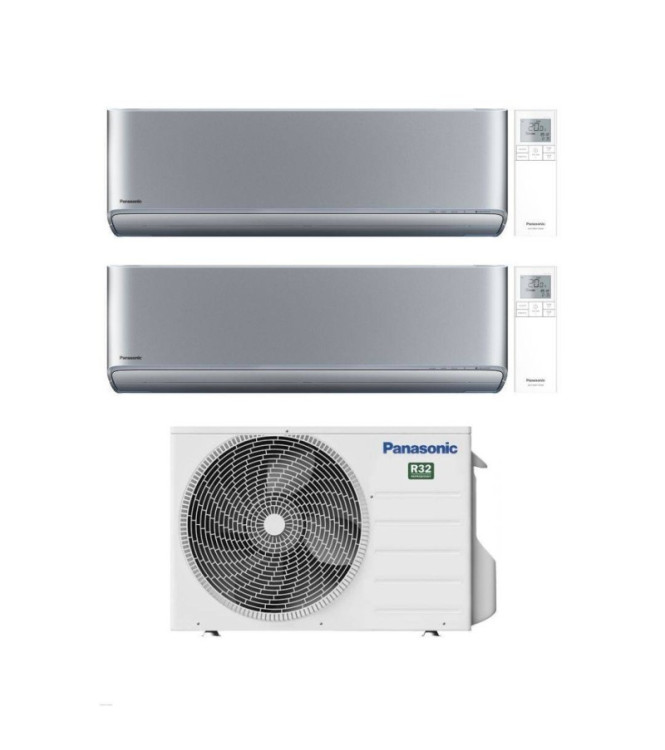 CONDIZIONATORE PANASONIC DUAL SPLIT ETHEREA SILVER 7+9 BTU WIFI INVERTER CU-2Z41TBE A+++